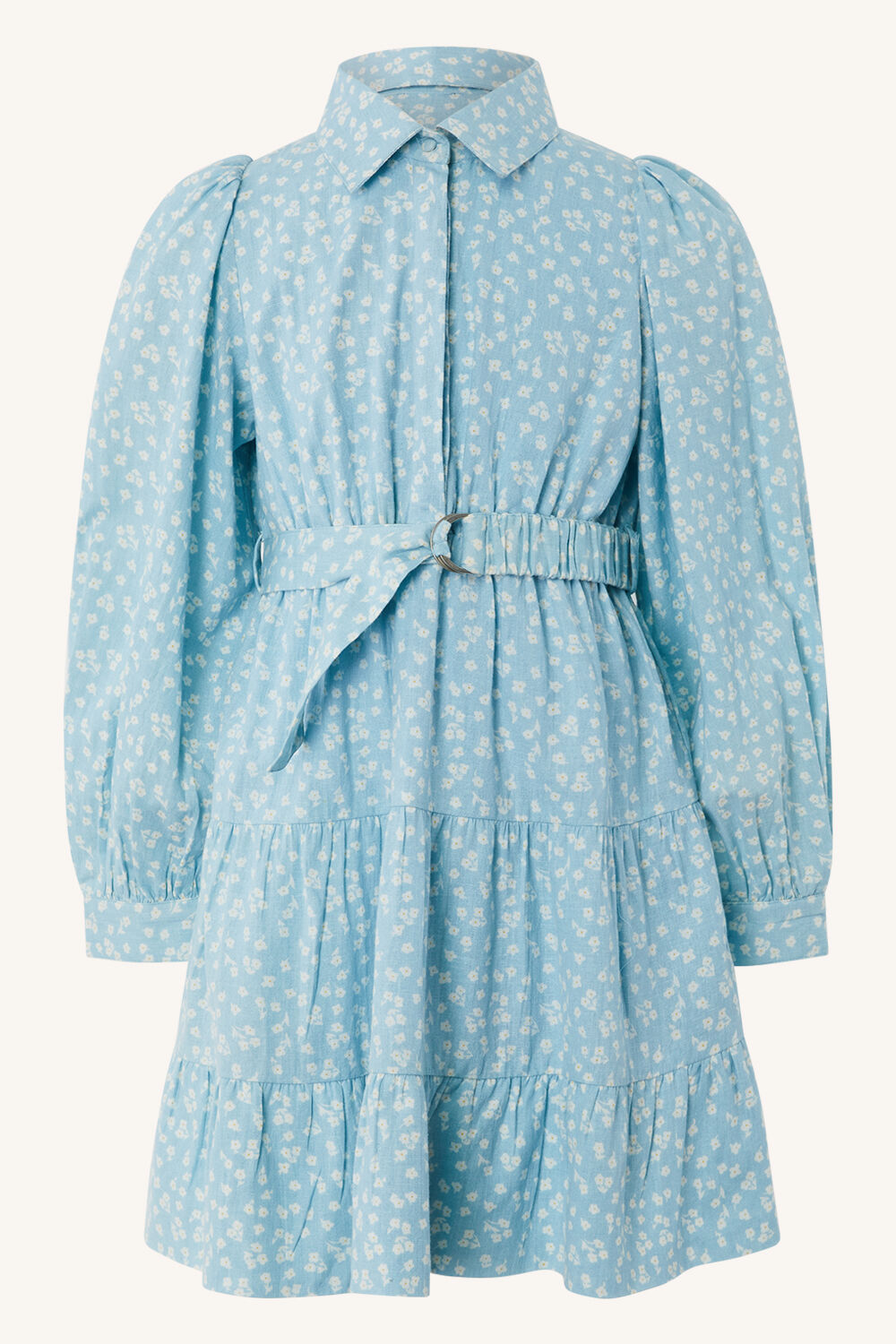 GIRLS DITSY MINI SHIRT DRESS in colour STAR WHITE