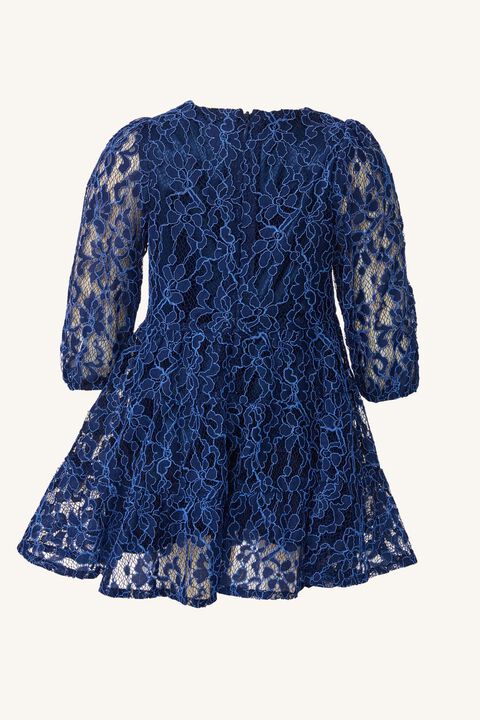 baby girl sienna tiered lace dress in colour BLACK IRIS