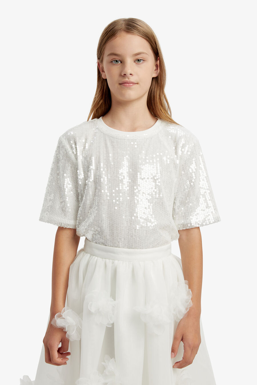 STELLA SEQUIN TEE in colour ARCTIC ICE