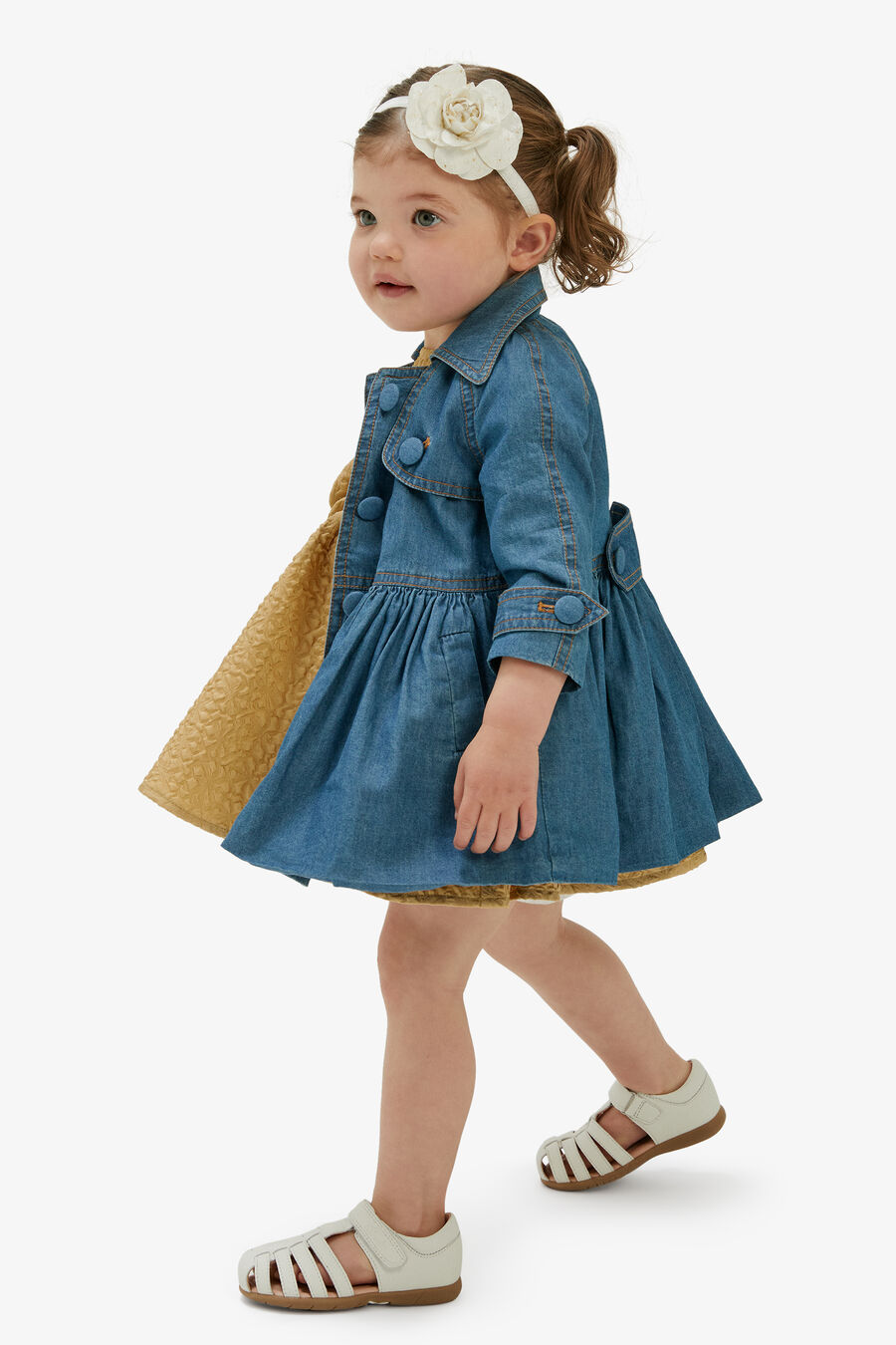 Baby Girl Mia Chambray Trench