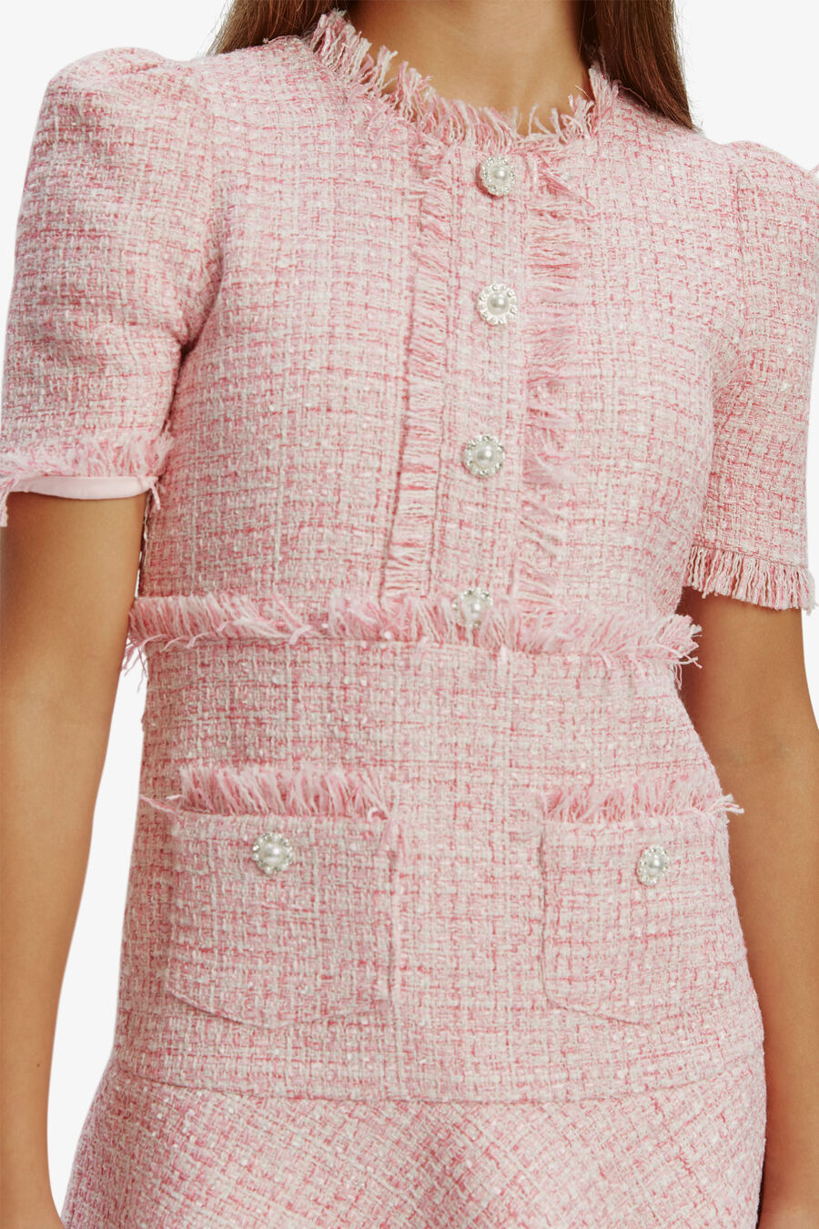 RUBY BOUCLE DRESS in colour Pink Icing