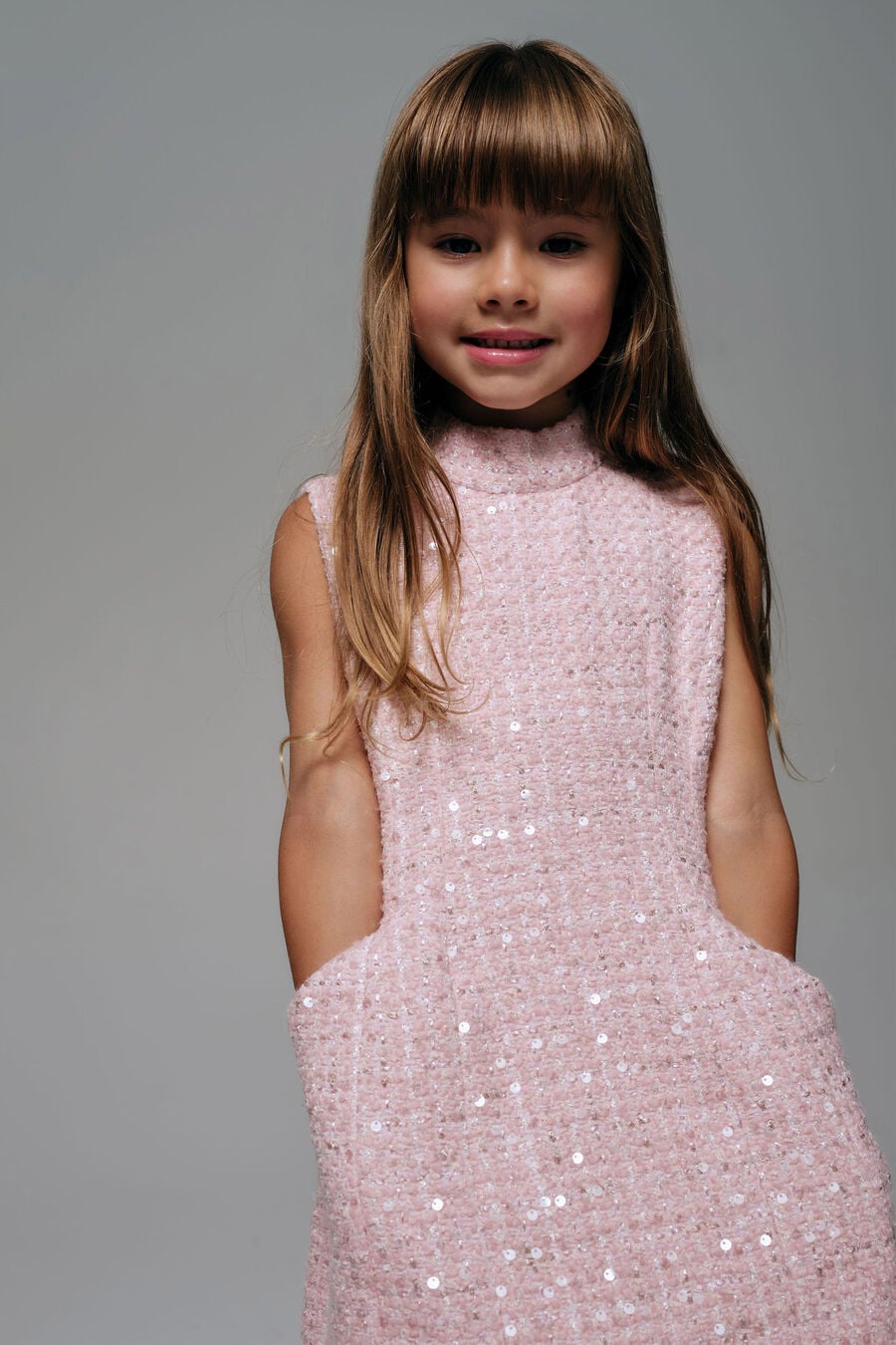 Girls Harper Sequin Boucle Mini Dress