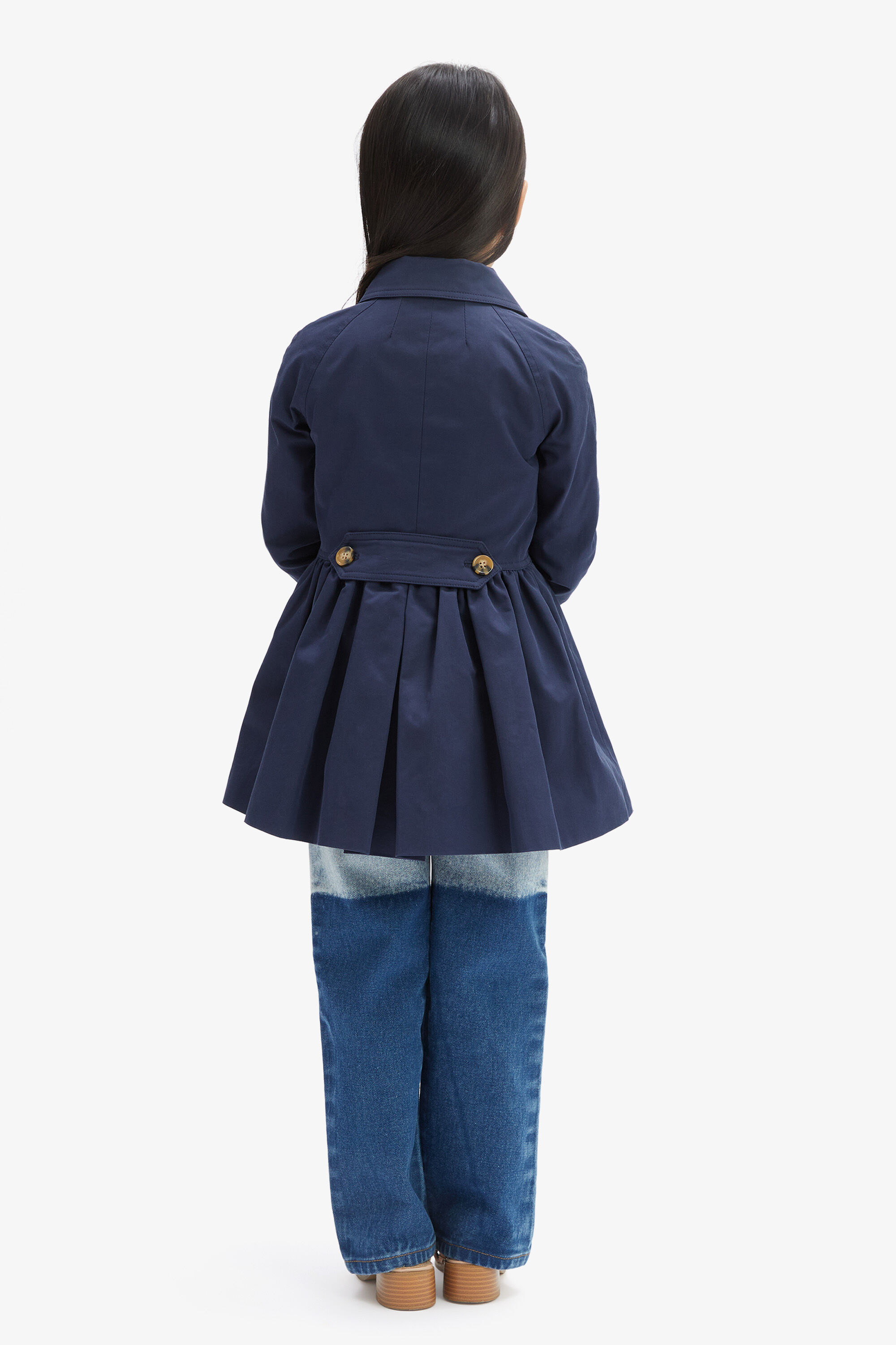 Girls navy 2025 trench coat