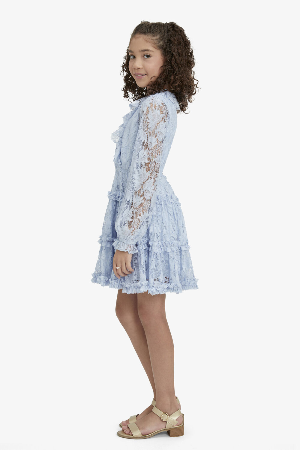GIRLS MAGNOLIA LACE DRESS in colour CROWN BLUE