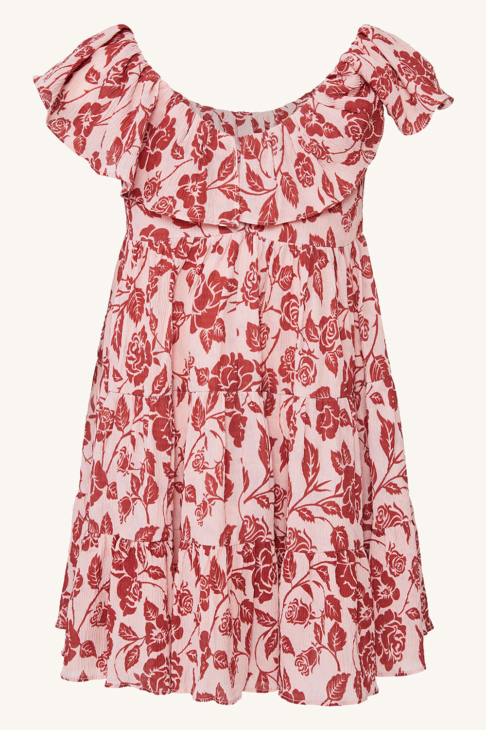 GIRLS MILLIE PLEATED FLORAL DRESS in colour RED PALM