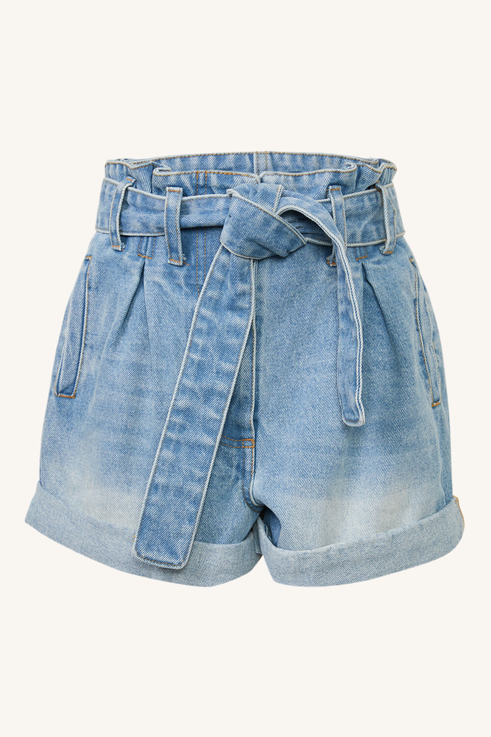BABY GIRLS PAPERBAG DENIM SHORT in colour MIDNIGHT NAVY