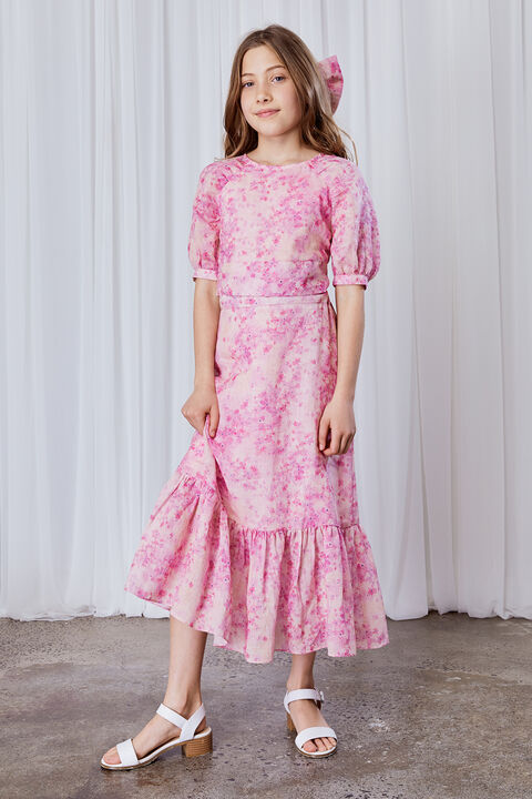 GIRLS ESSIE MAXI SKIRT in colour PEACH WHIP