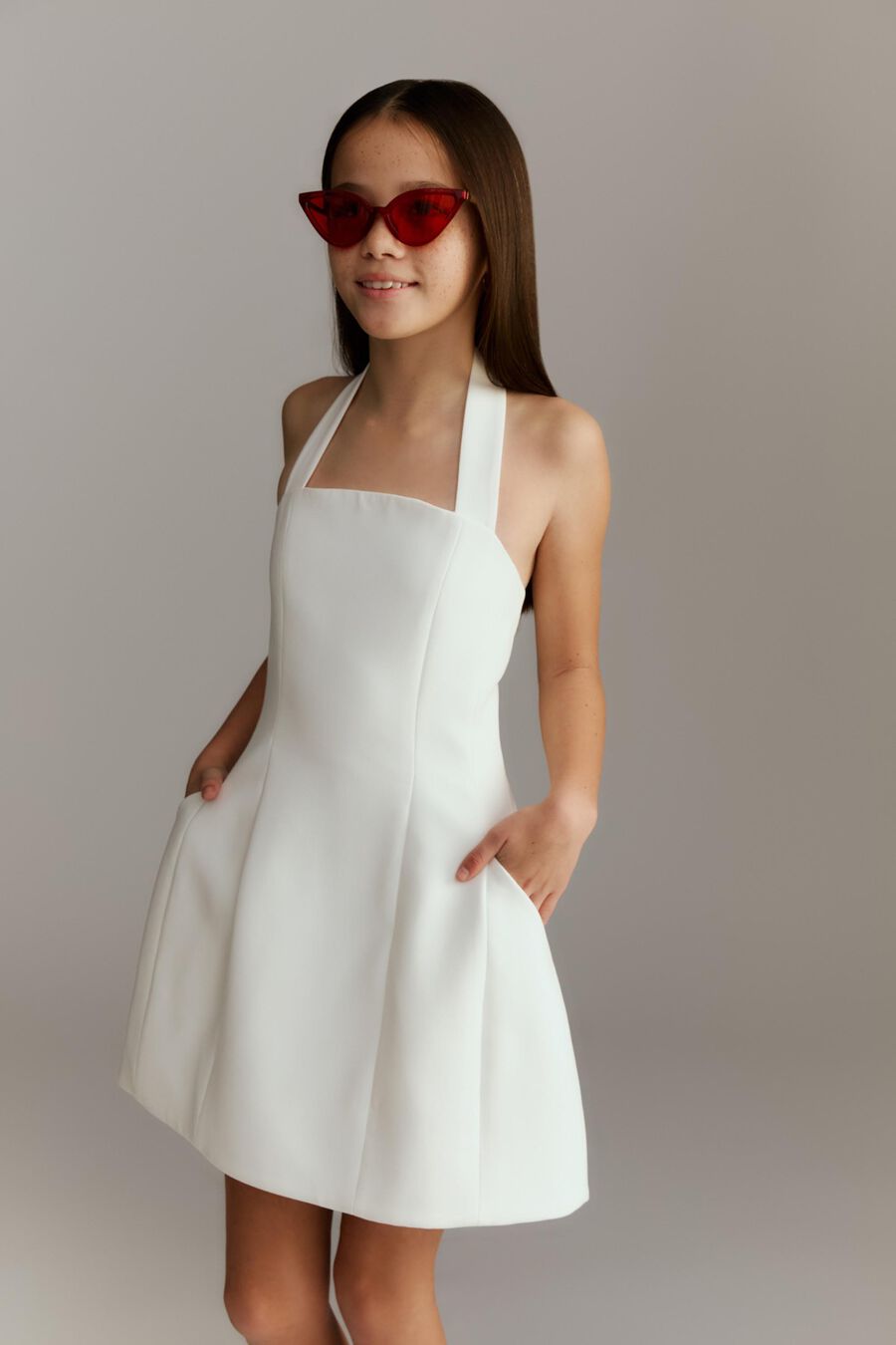 NEVELLE MINI  DRESS in colour Orchid White