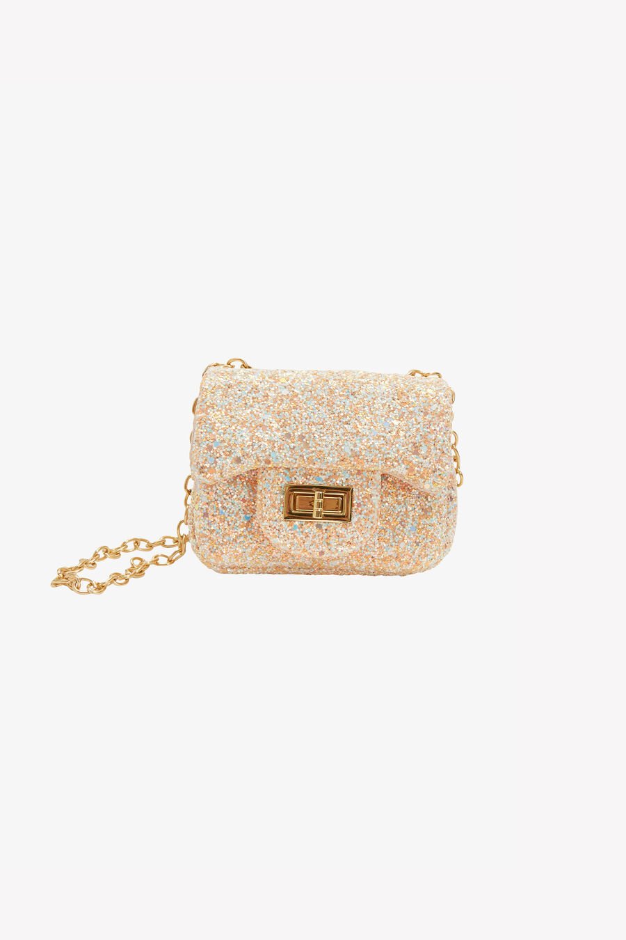 GIRLS PEACH RAINBOW GLITTER BAG