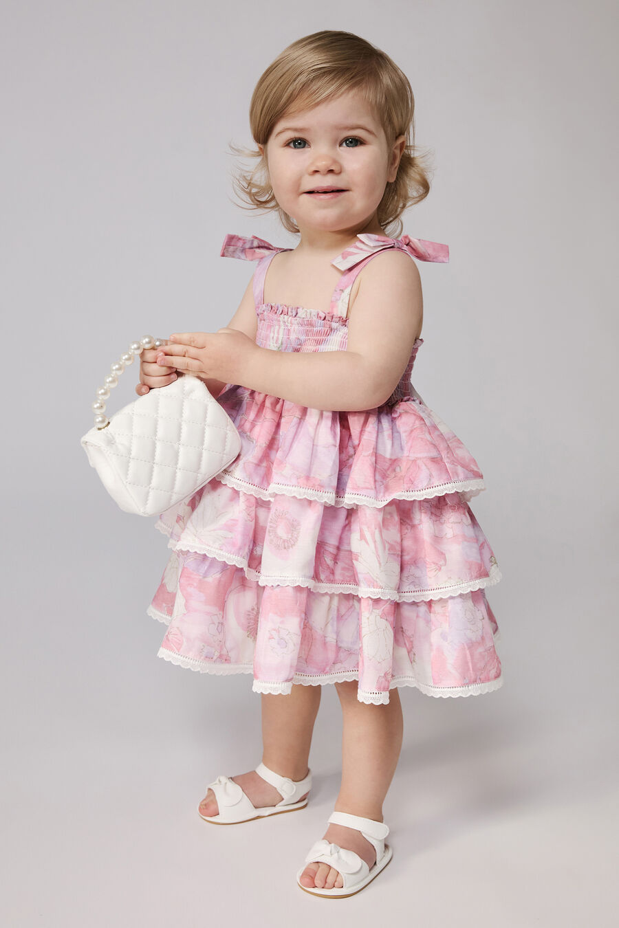 LEXIE TIERED DRESS in colour Pink