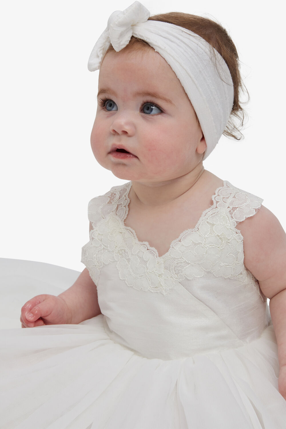 BABY GIRL MIA FLOWER GIRL DRESS in colour BRIGHT WHITE