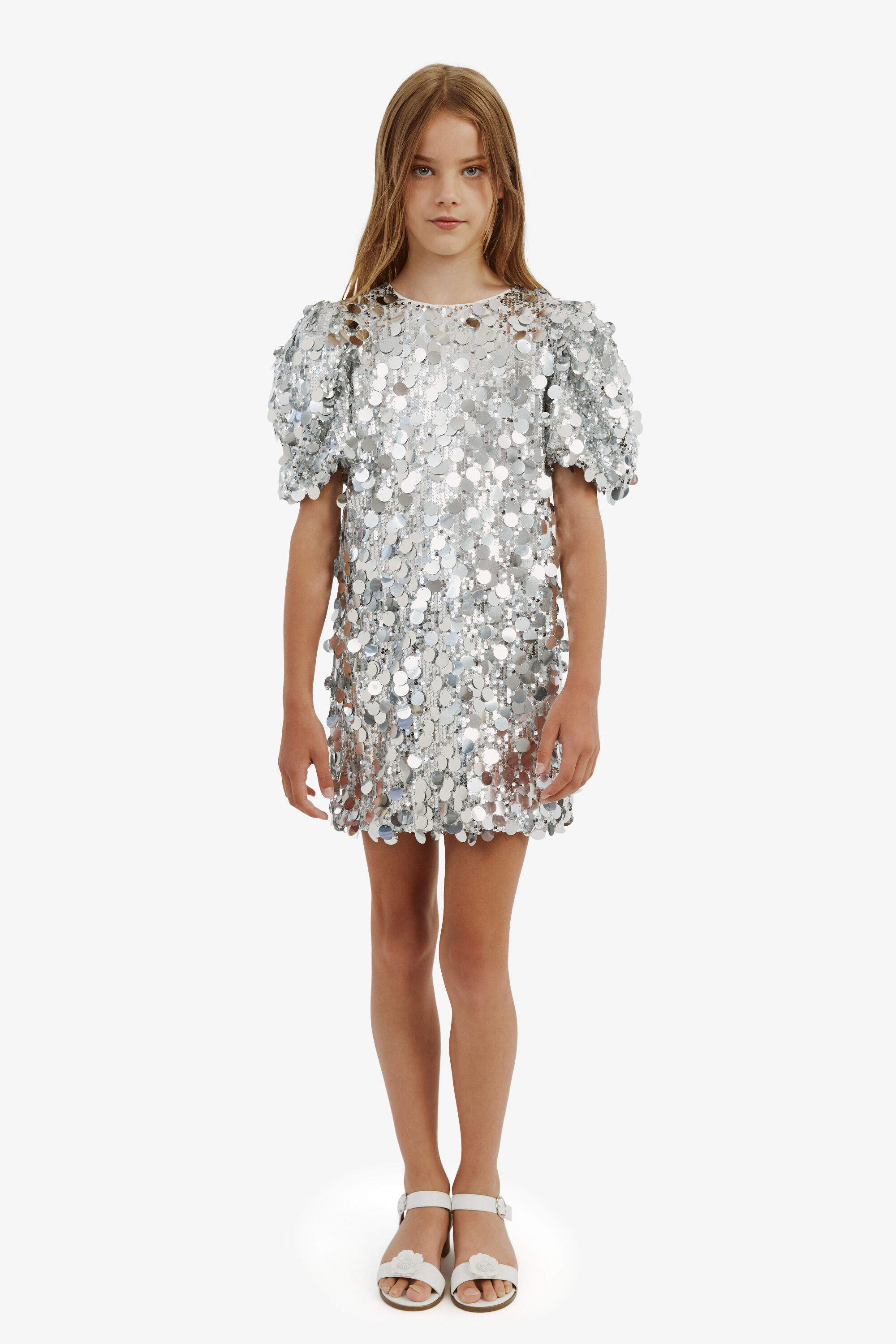 Girls silver sequin dress cheap