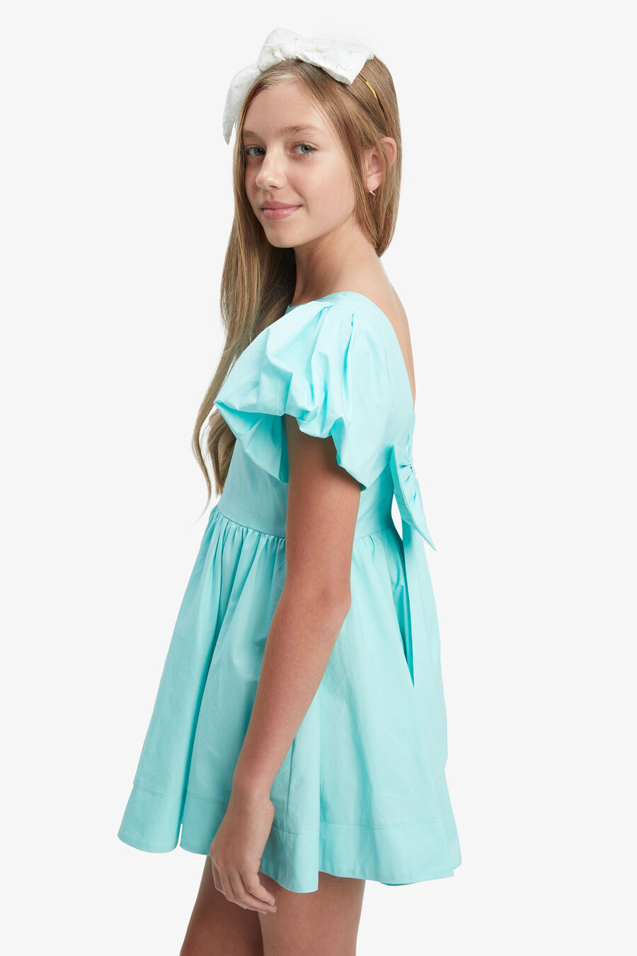 LANAI POPLIN DRESS in colour AQUA