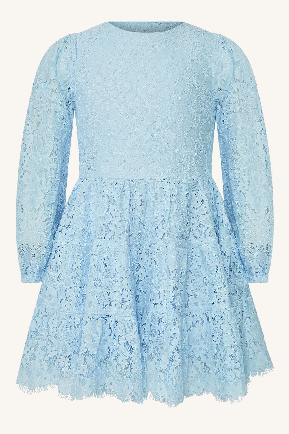 SIENNA TIERED LACE DRESS in colour CROWN BLUE
