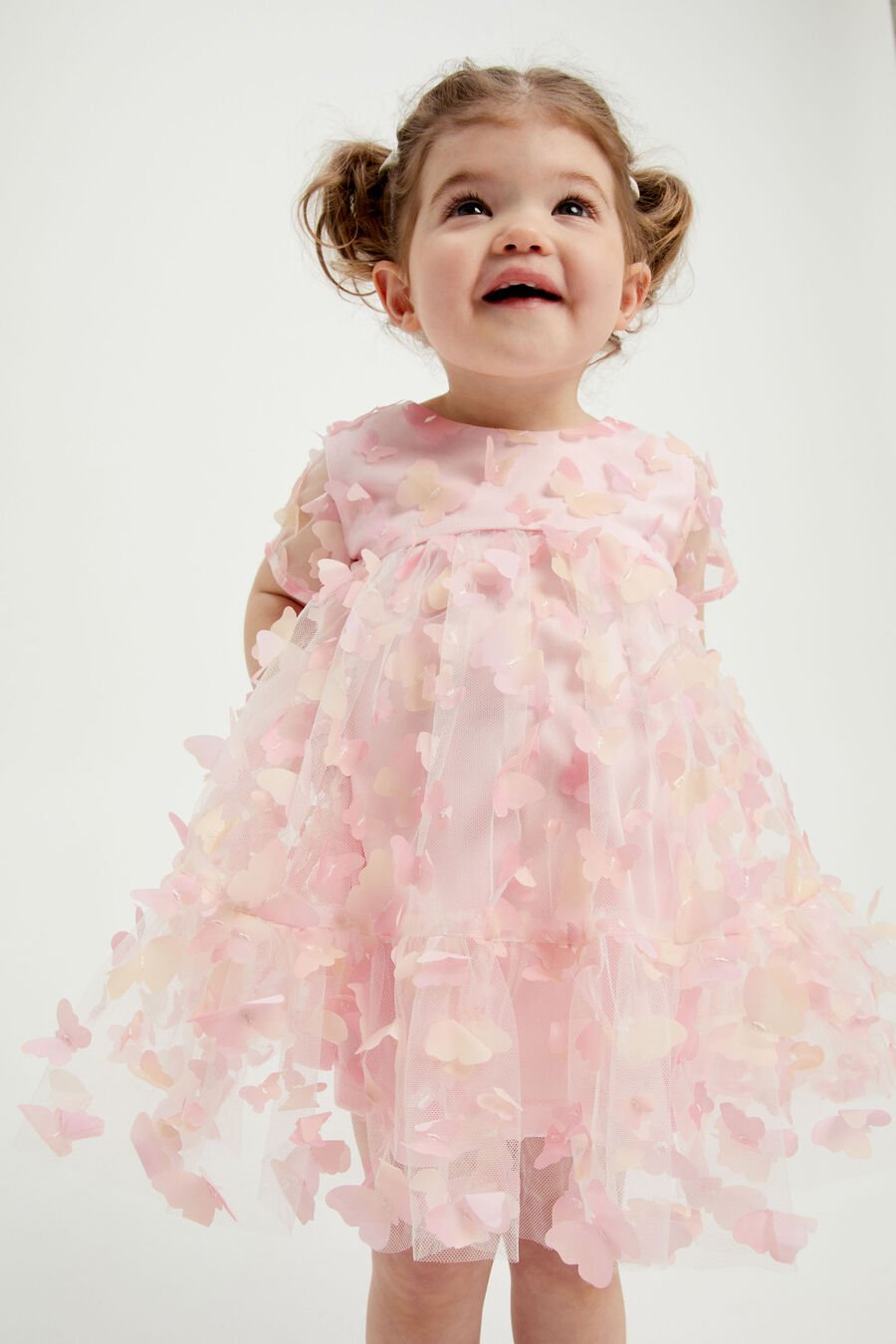 BUTTERFLY TIERED DRESS in colour PASTEL MULTI