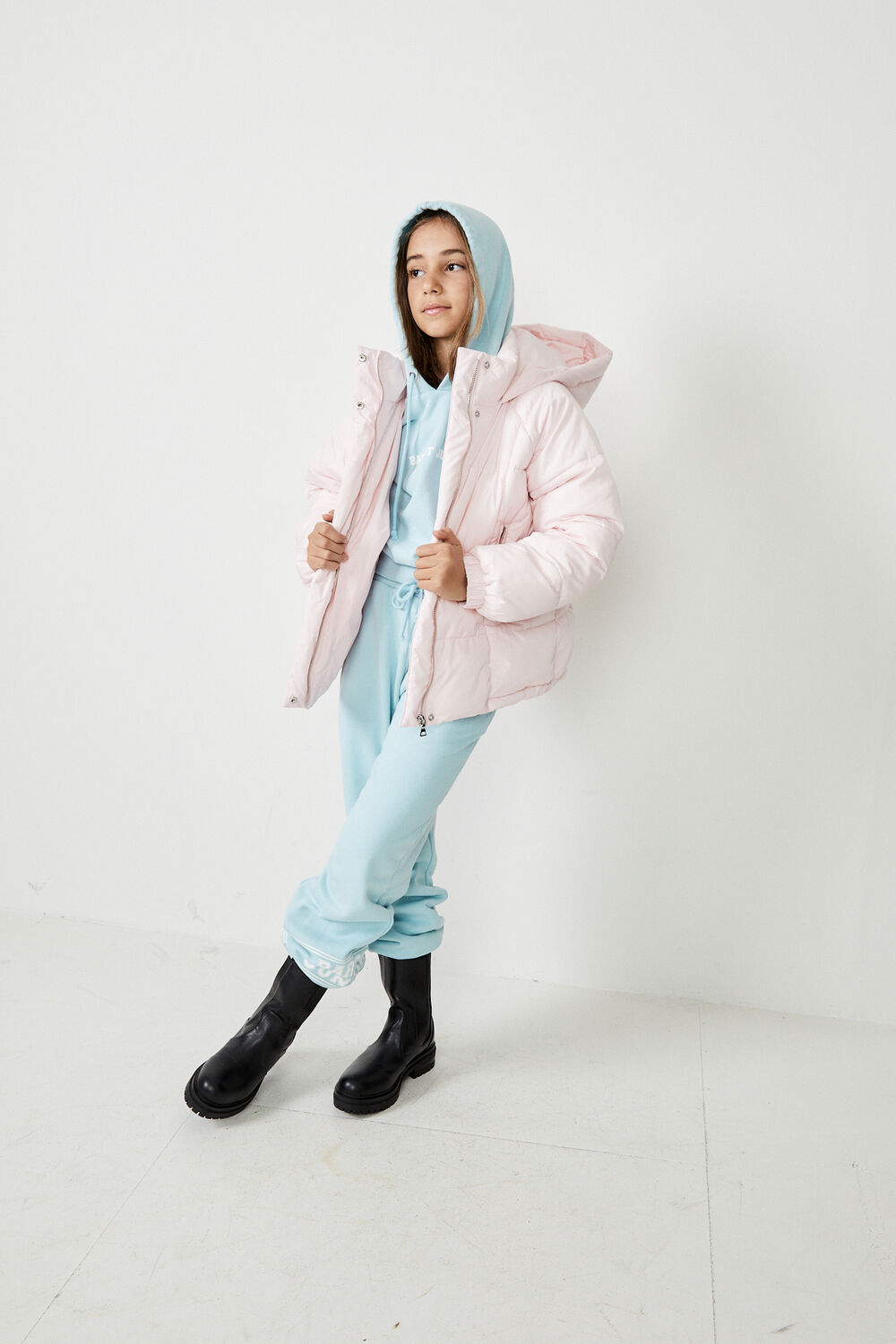GIRLS MEIKA PUFFER JACKET in colour PEACH BLUSH