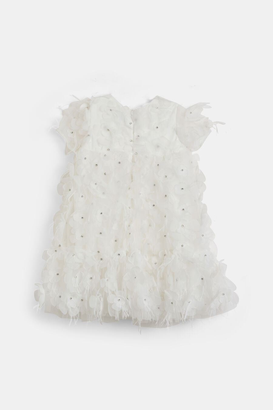 Girls Flower Diamante Tiered Dress
