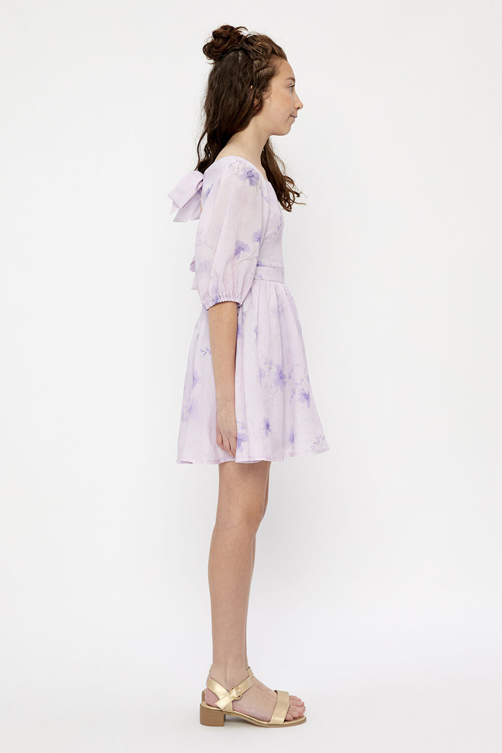 MARGO FLORAL MINI DRESS in colour PETAL PINK