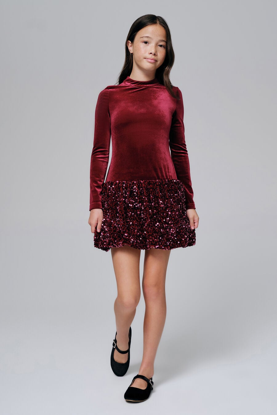 Girls Andi Velour Bubble Dress