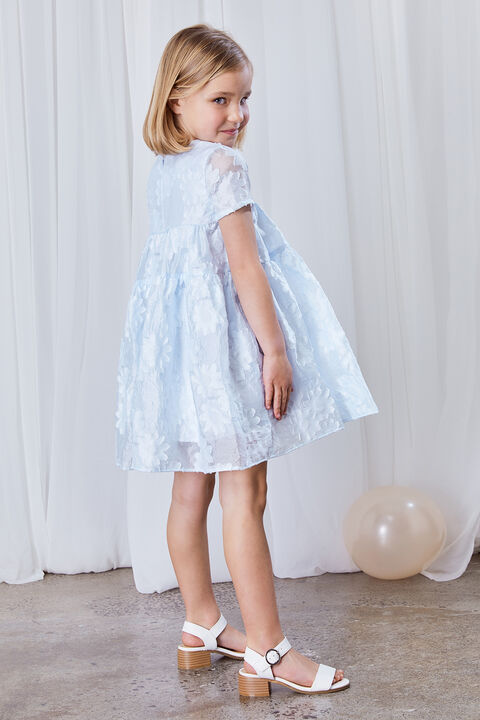 GIRLS ELLA TIERED DRESS in colour POWDER BLUE