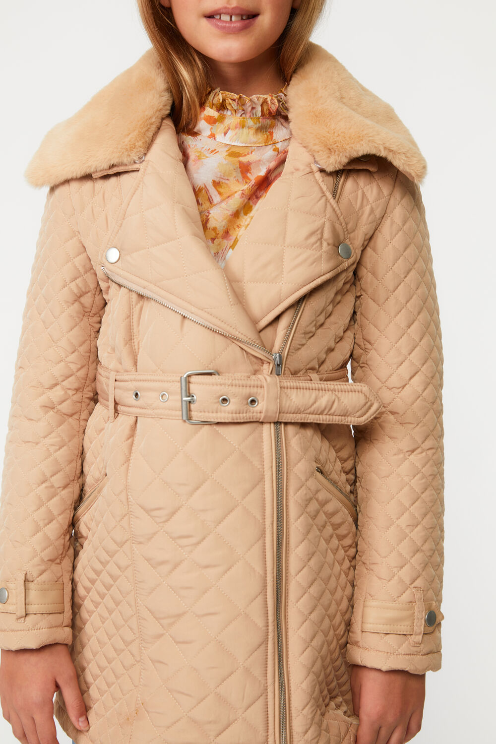 GRACE QUILTED COAT in colour MOONLIGHT