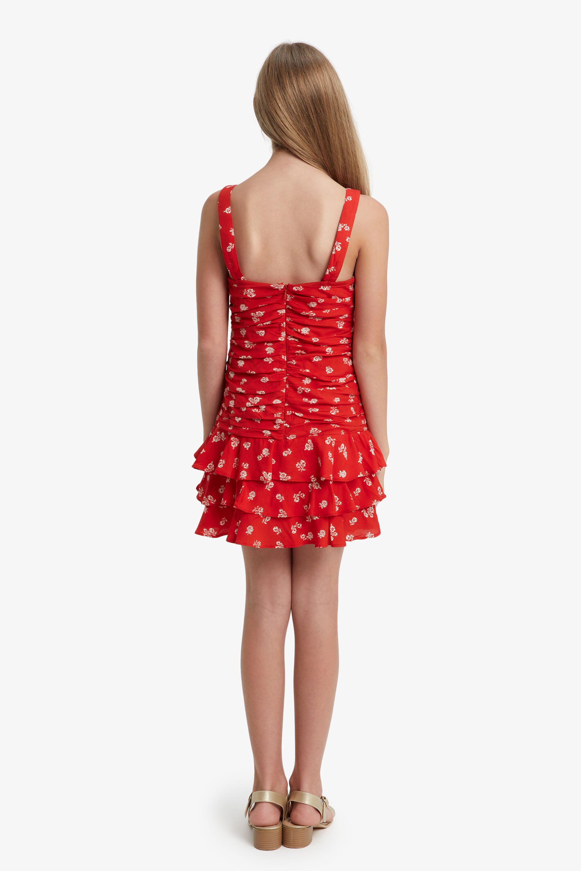 Lia Floral Dress In Rose Ditsy Bardot Junior