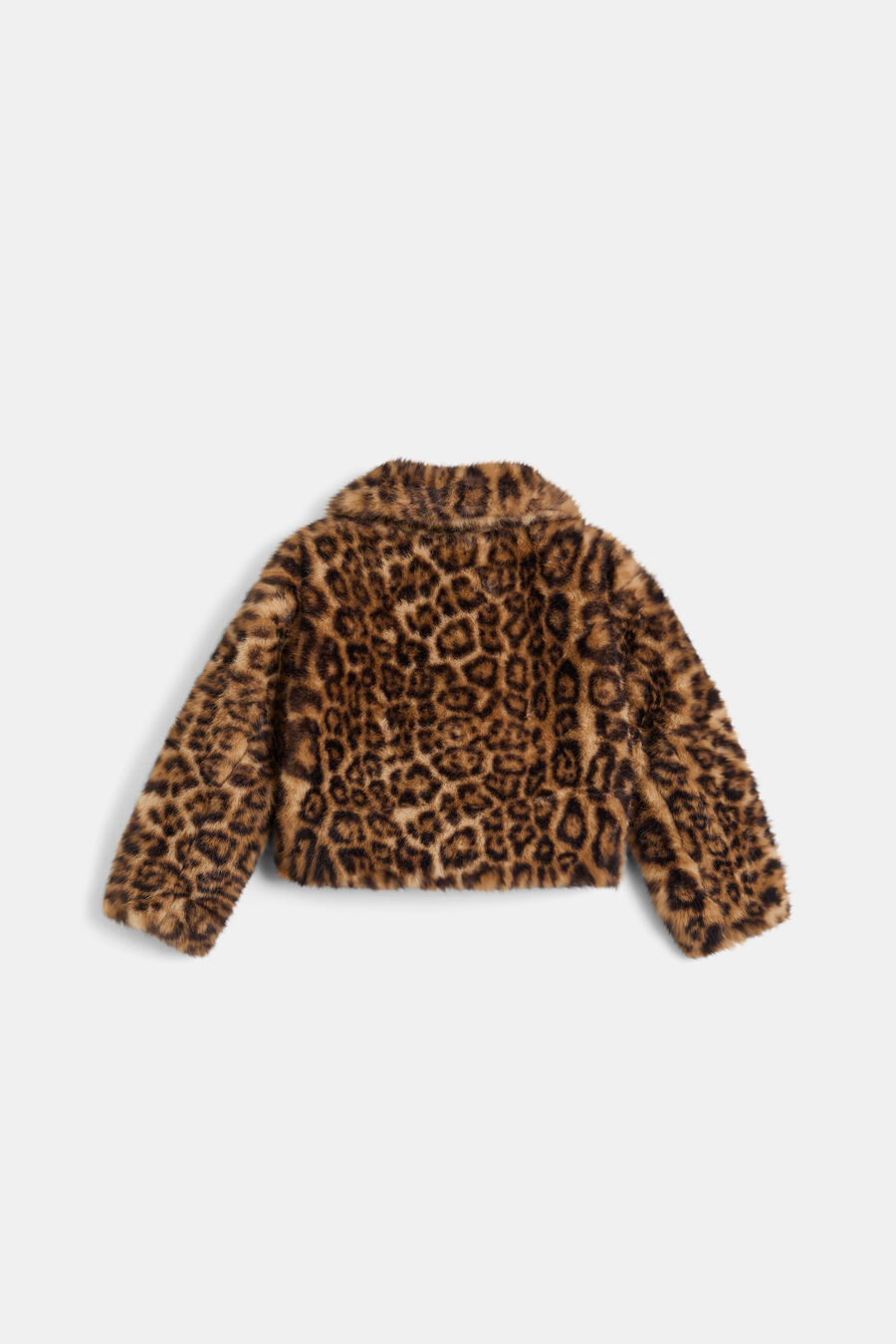 Girls Sylvie Leopard Faux Fur Jacket