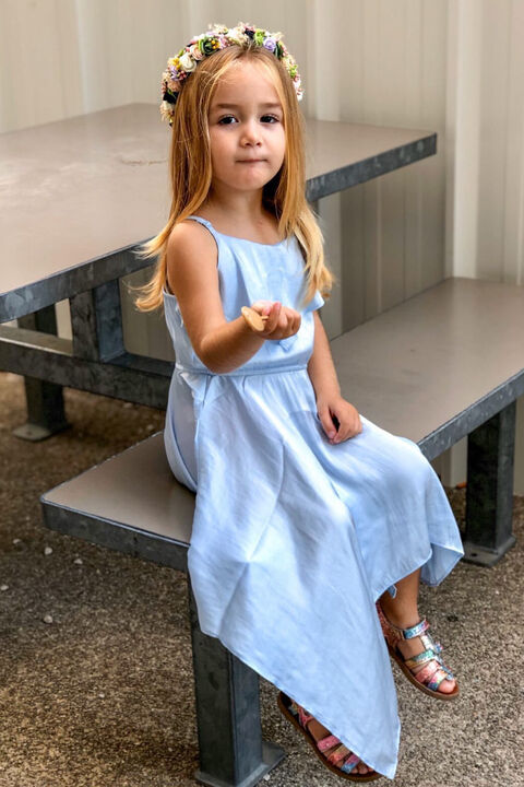 GIRLS ADDY HANKY DRESS in colour CROWN BLUE
