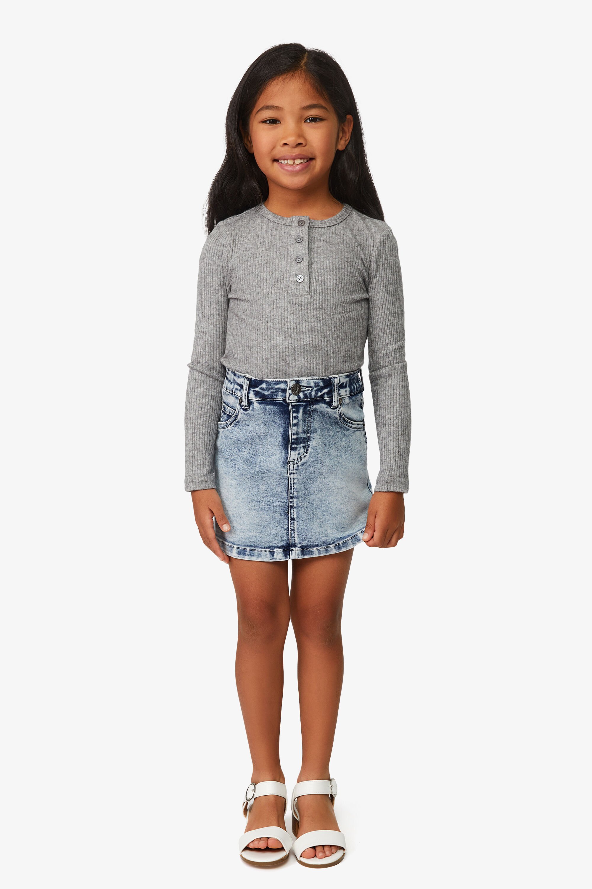 Girls Nori Mini Denim Skirt In Vintage Bardot Junior