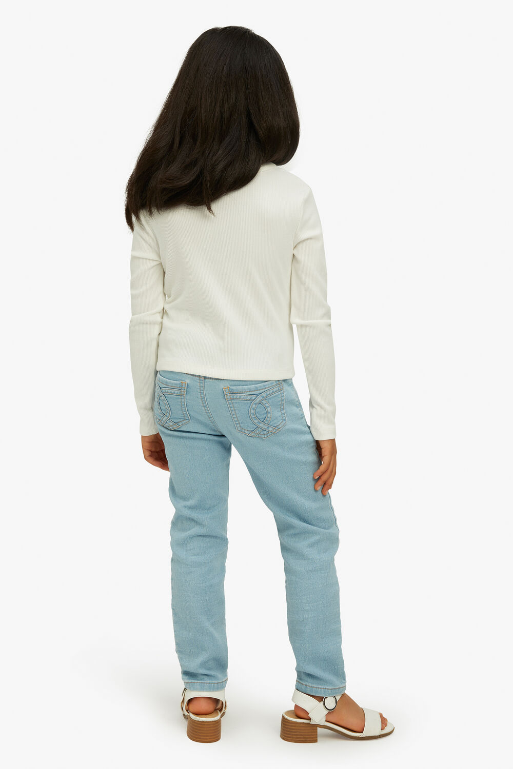 GIRLS AMALIE RIB TEE in colour BRIGHT WHITE