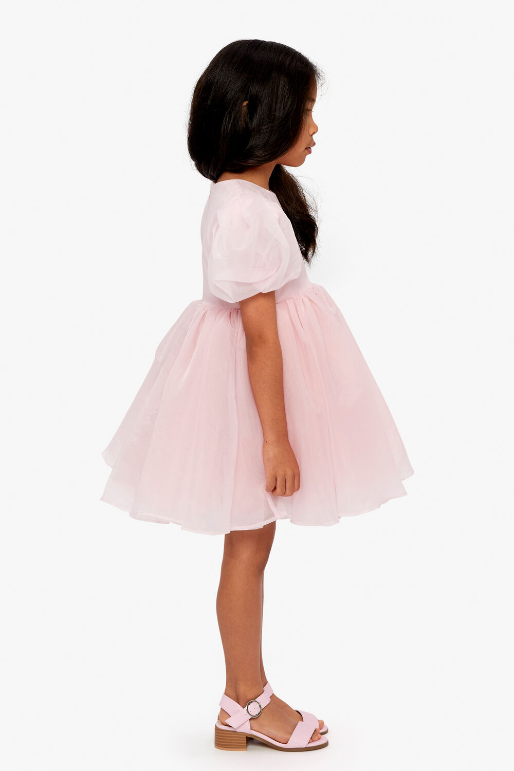 GIRLS JULIET ORGANZA MINI DRESS in colour CHALK PINK