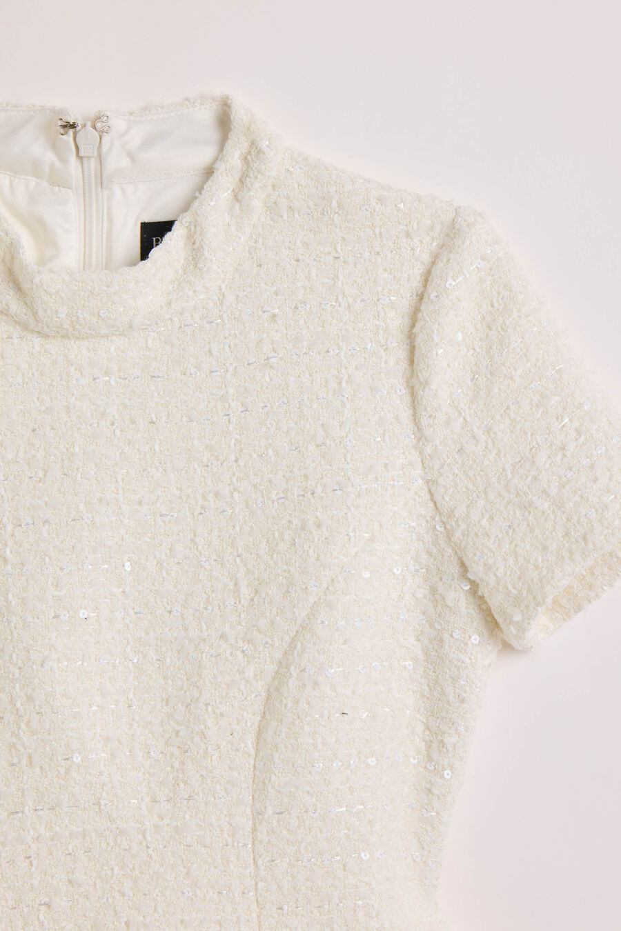 ZEPHYRA BOUCLE MINI DRESS in colour IVORY