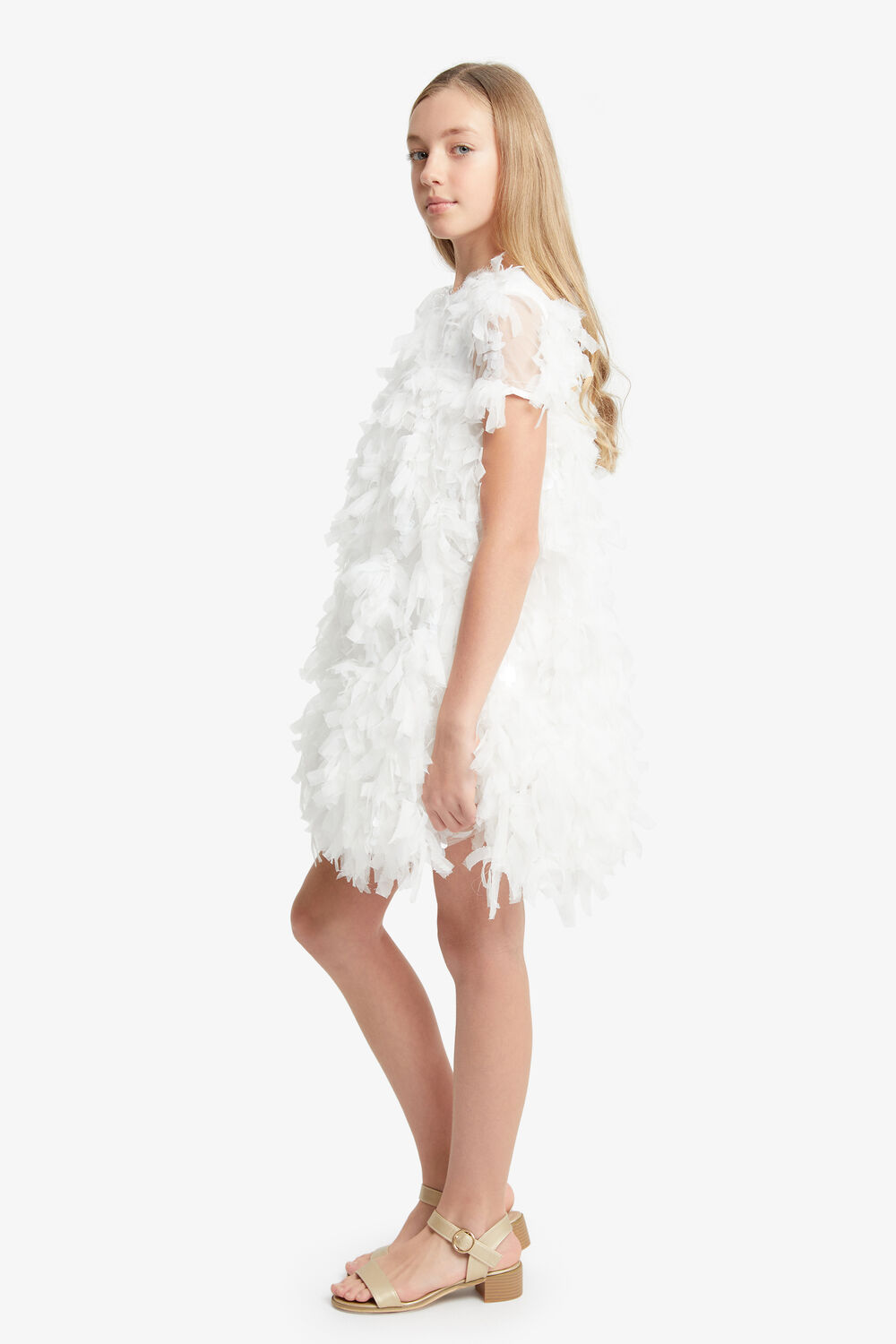 MALLORY TIERED DRESS in colour BRIGHT WHITE
