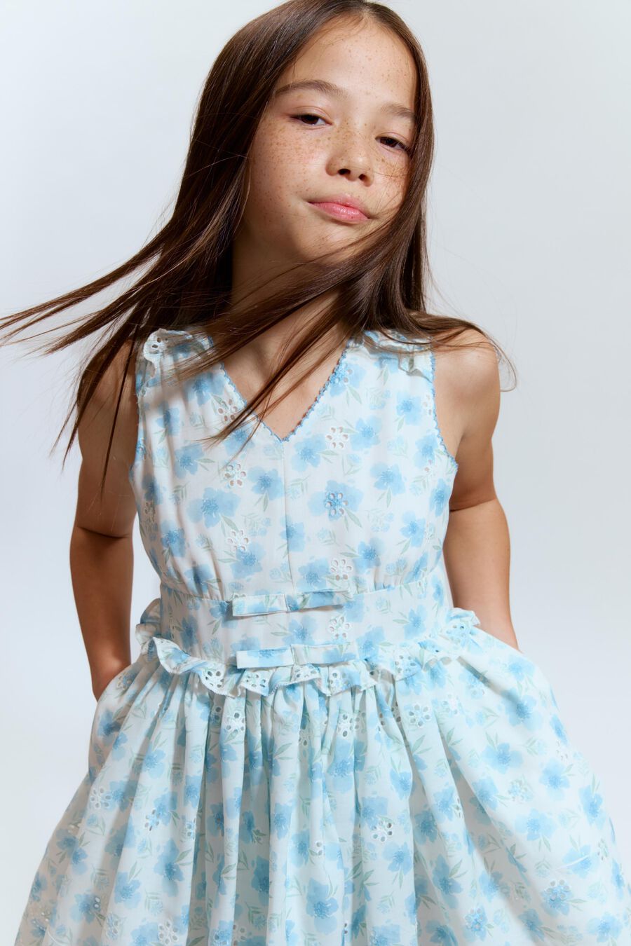 ANNIE FLORAL MINI DRESS in colour BLUE FLORL