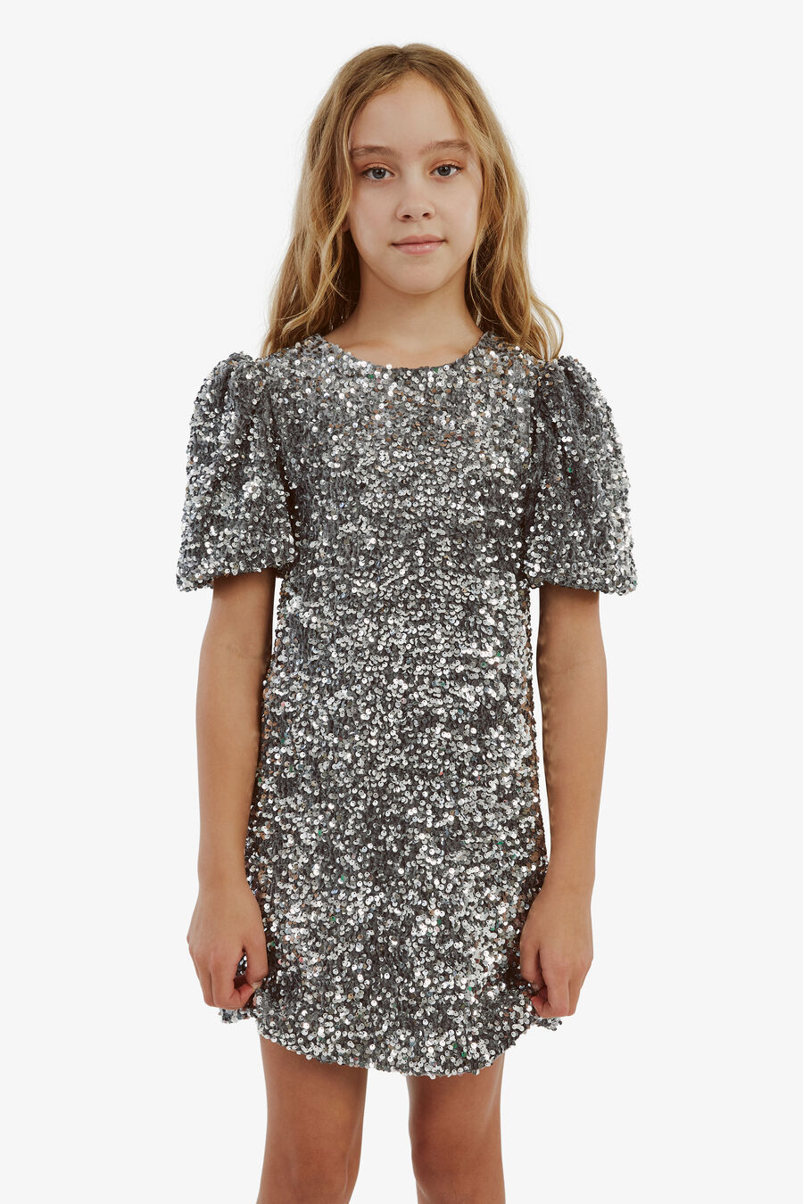 Girls Giselle Sequin Velour Dress