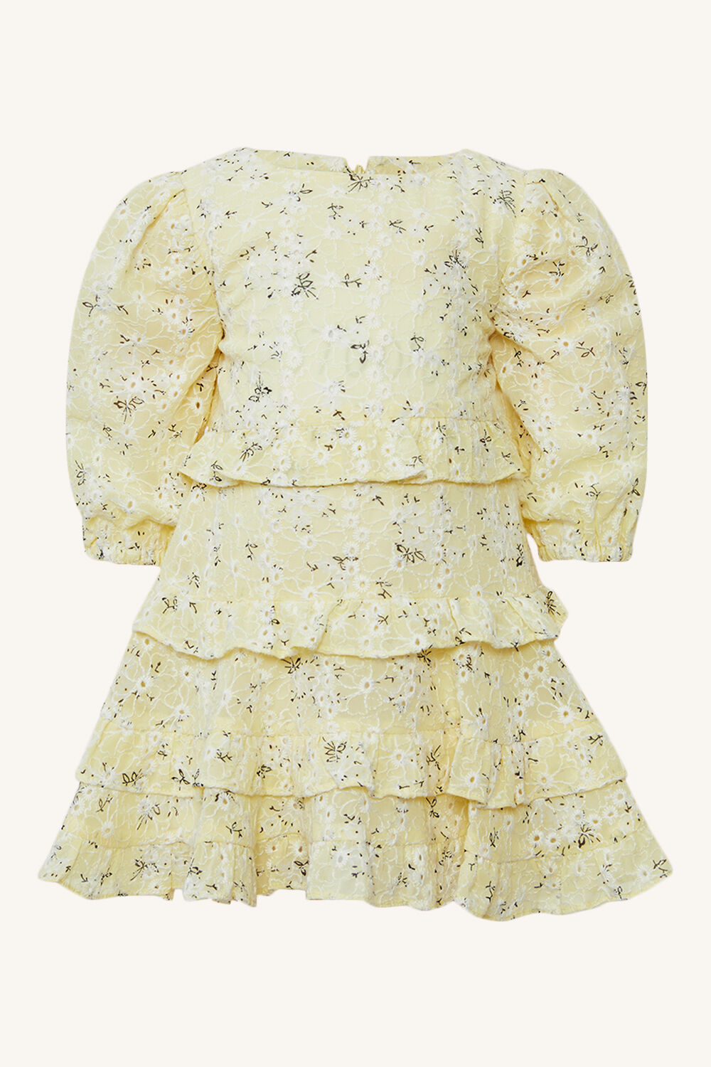 BABY GIRLS HENRI FLORAL DRESS in colour PASTEL YELLOW