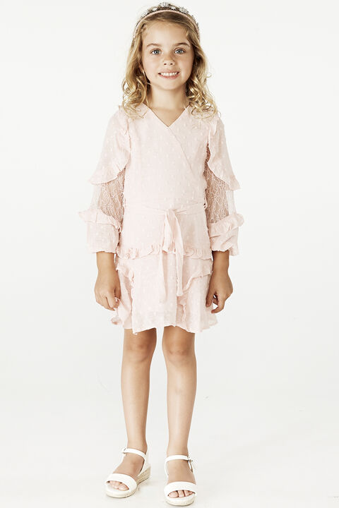 JUNIOR GIRL MIMI DOBBY DRESS in colour POTPOURRI
