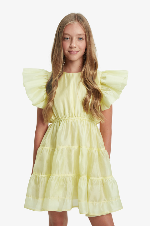 OSHIN ORGANZA DRESS in colour BUTTERCUP