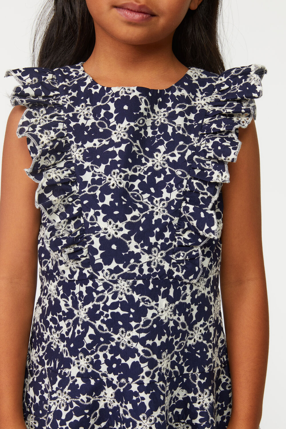 GIRLS GRACIE FRILL DRESS in colour DRESS BLUES