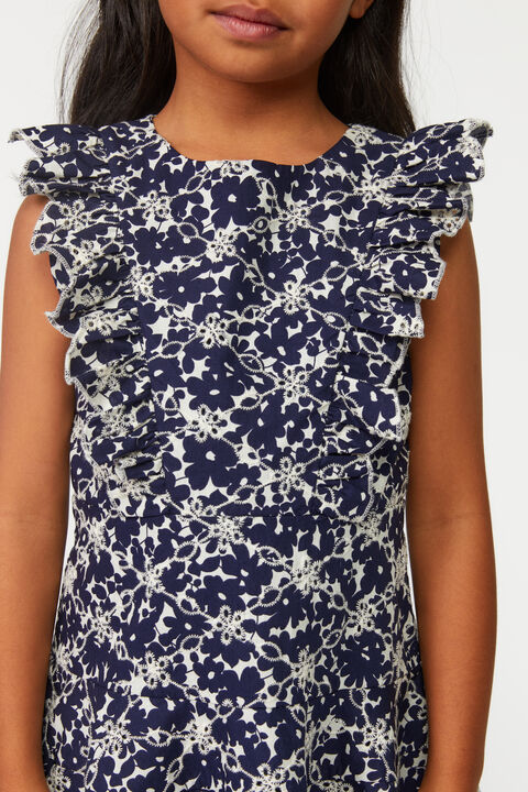 GIRLS GRACIE FRILL DRESS in colour DRESS BLUES