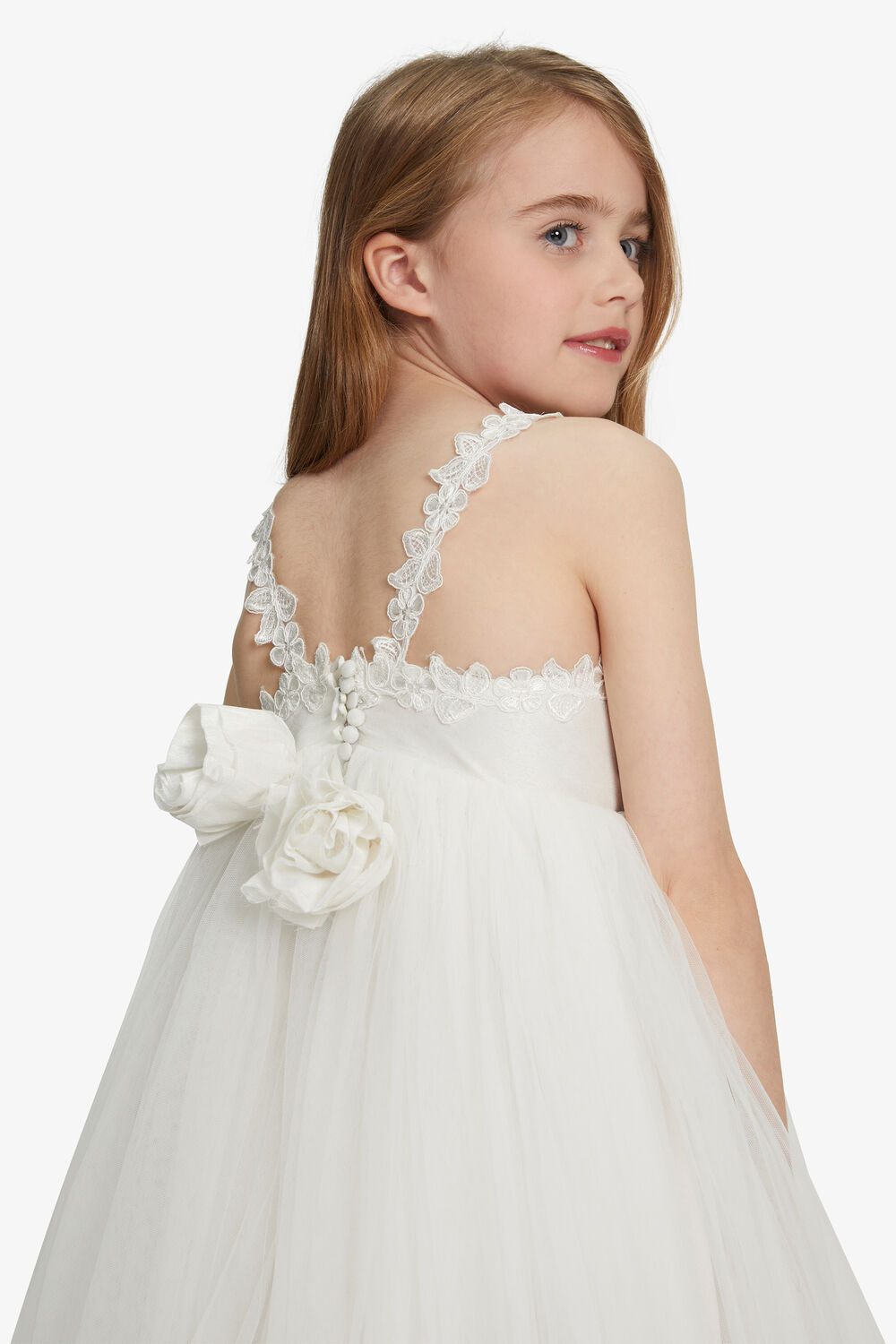 GIRLS MIA FLOWER GIRL DRESS in colour BRIGHT WHITE