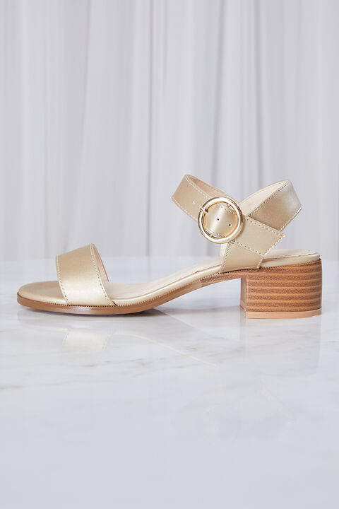 GIRLS BUCKLE HEEL in colour GOLD EARTH