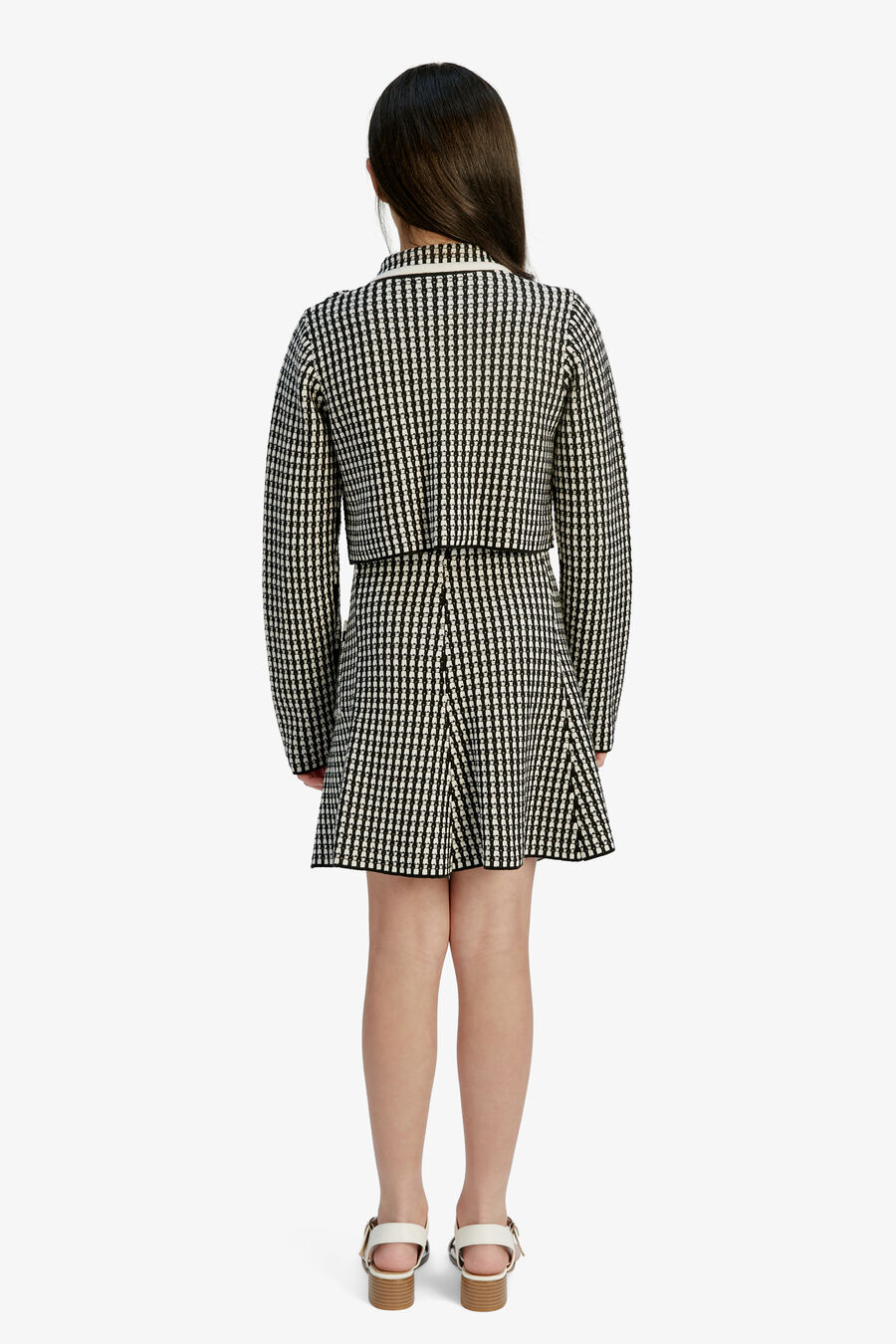 Girls Gingham Knit Jacket