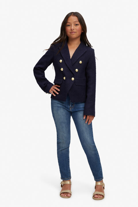 SIMA BOUCLE BLAZER in colour BLACK IRIS