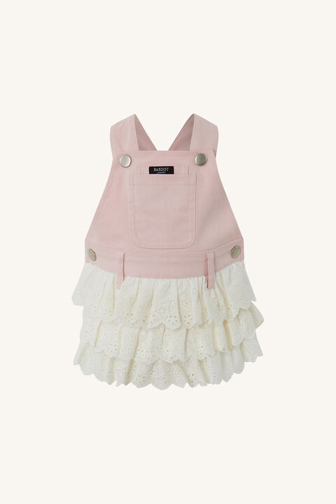 BABY GIRL LACE OVERALL GROW in colour MISTY ROSE