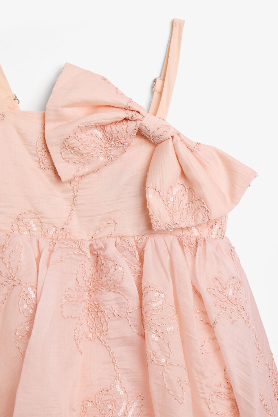 AMELIA EMBROIDERED MINI DRESS in colour Peach Blush