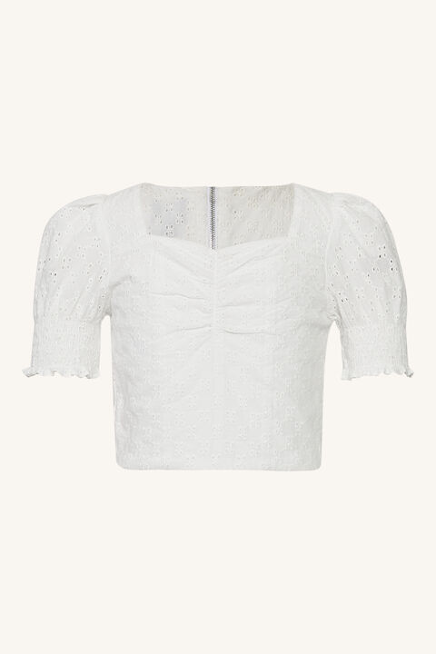 GIRLS KIRAH EMBROIDERED CROP TOP in colour BRIGHT WHITE