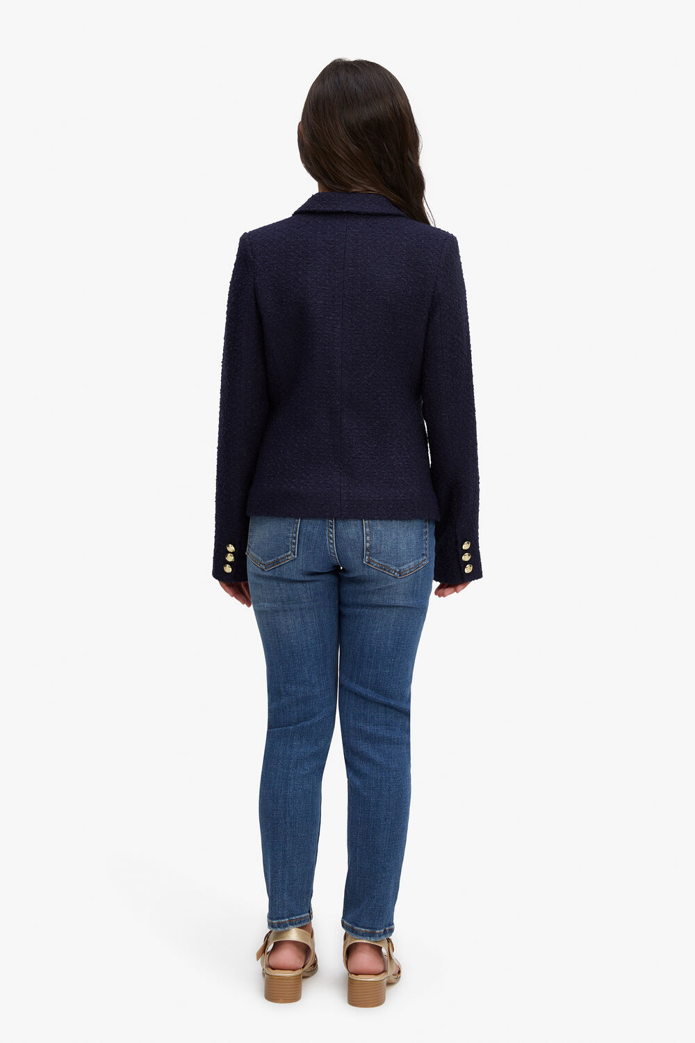 SIMA BOUCLE BLAZER in colour BLACK IRIS