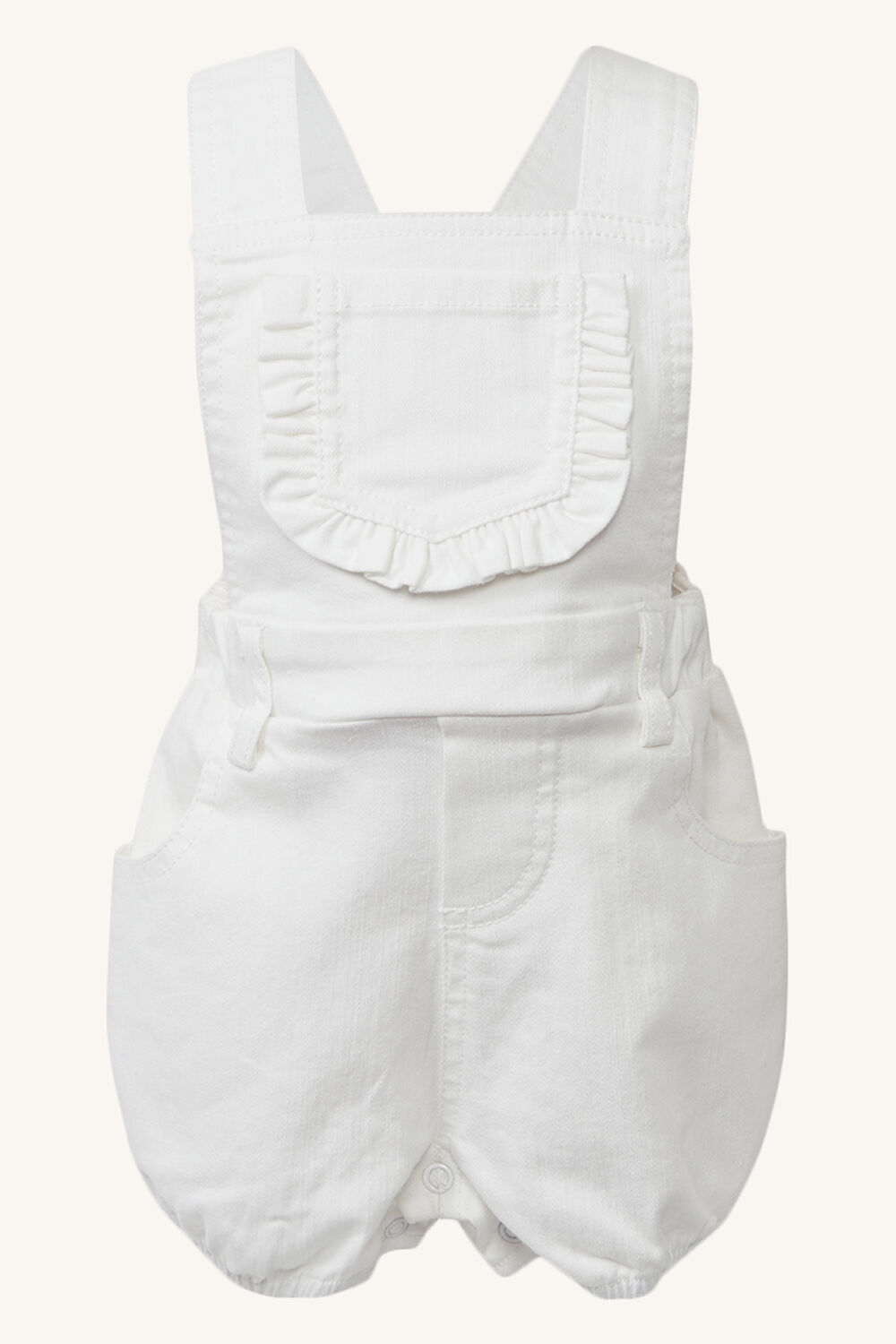 BABY GIRLS BOWIE OVERALL in colour CLOUD DANCER