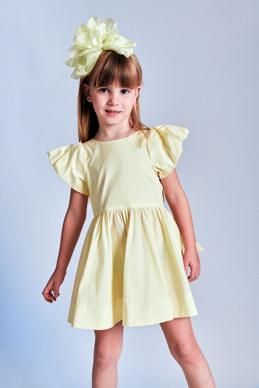 LANAI POPLIN DRESS in colour LEMON